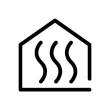 Piktogramm Haus mit Wärme 